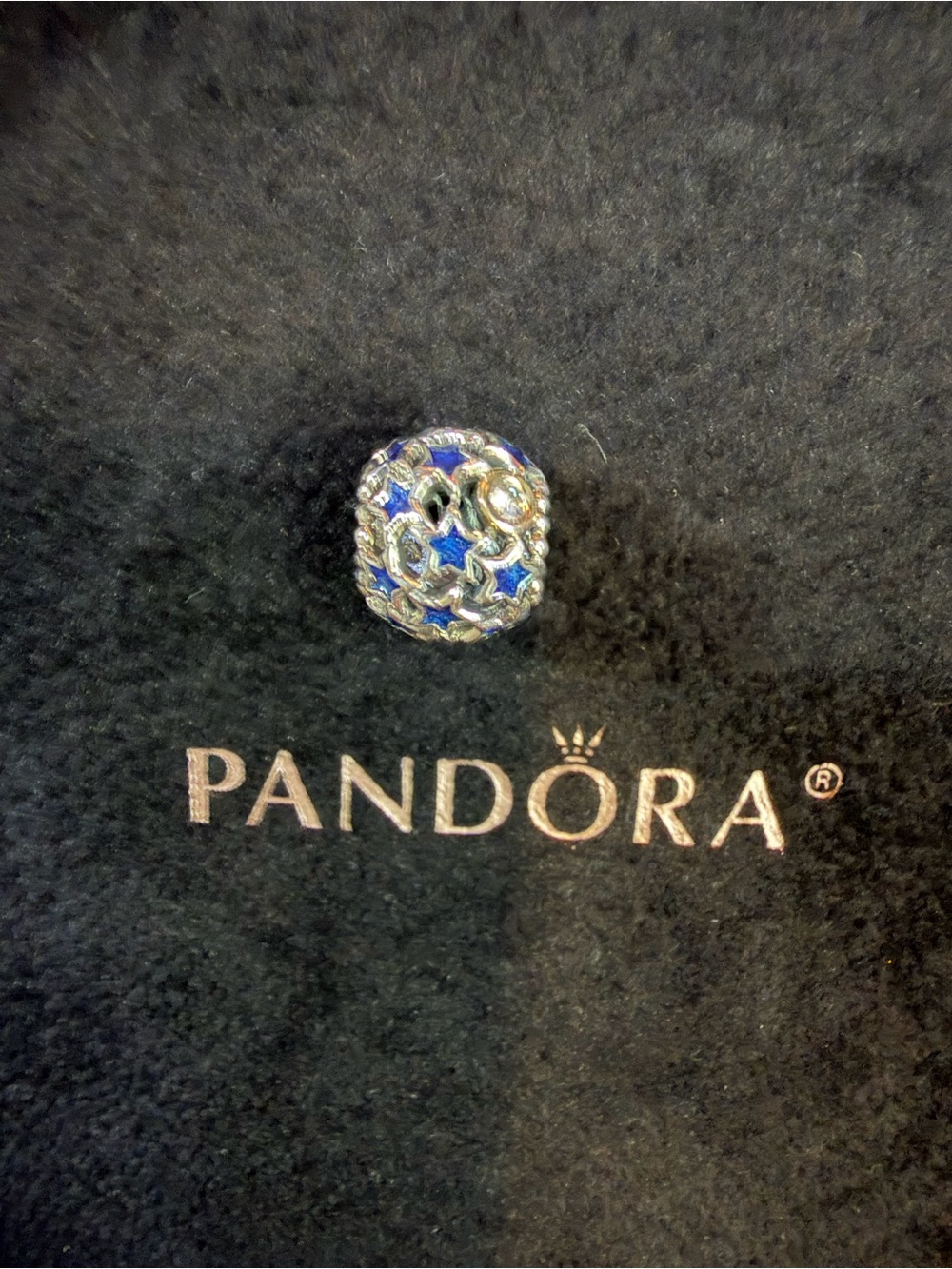 Pandora Blue and Silver Star Cutout Charm